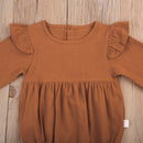 Macacão De Manga Longa De Algodão Sólido - TaylorKids