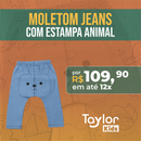 Moletom Jeans Infantil Com Estampa Animal - TaylorKids