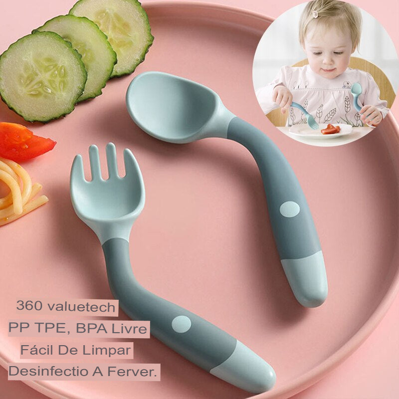 Talheres Infantil De Silicone - TaylorKids