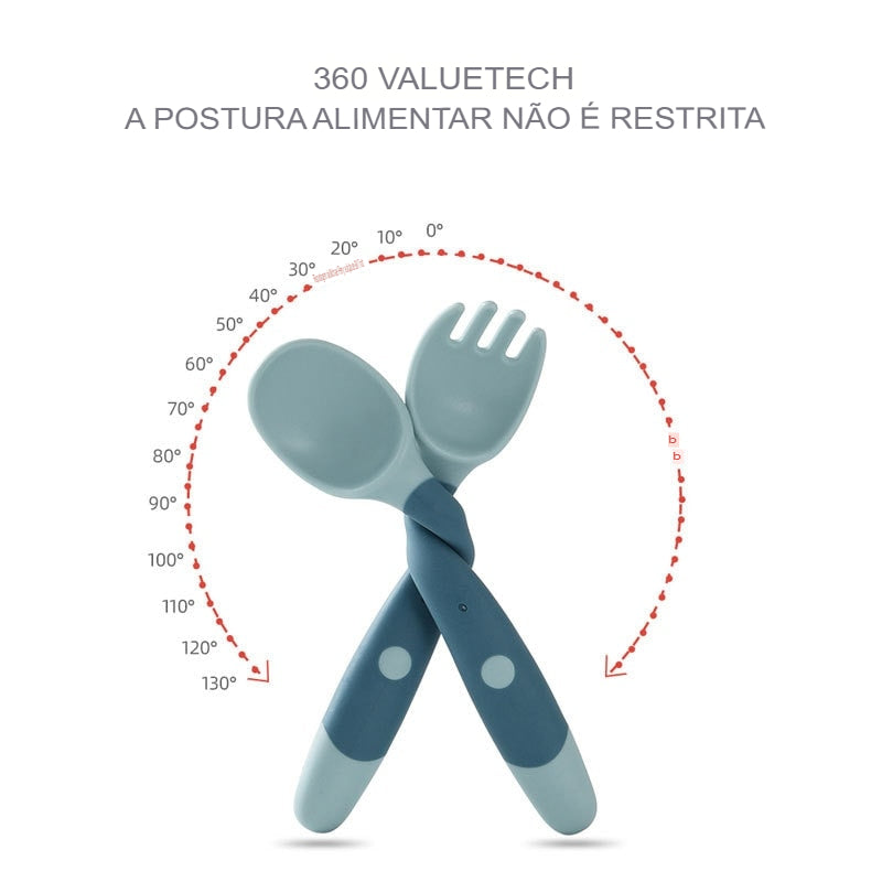 Talheres Infantil De Silicone - TaylorKids