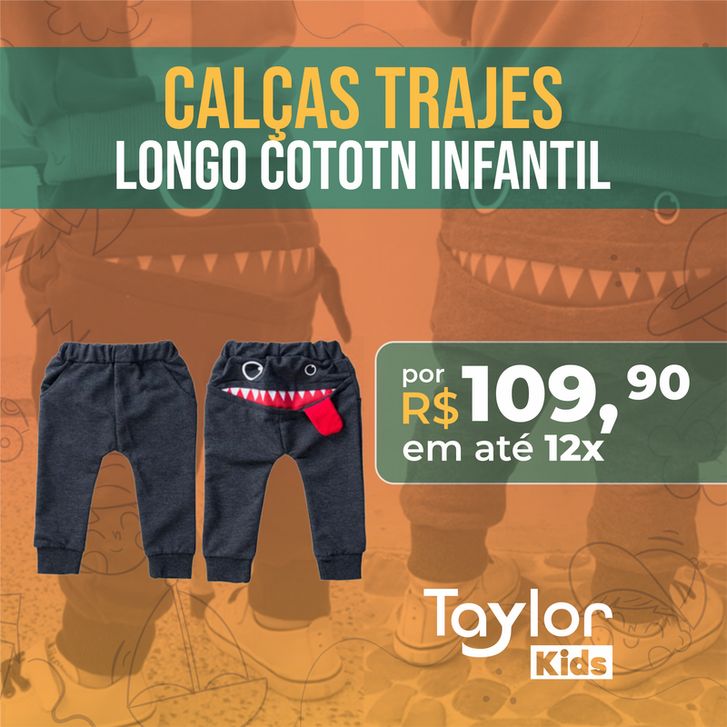 Calças Trajes Longo Cototn Infantil - TaylorKids