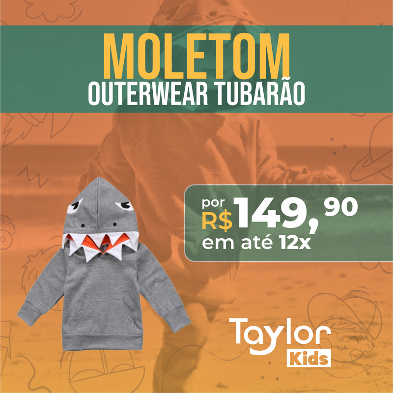 Moletom Outerwear Tubarão - TaylorKids